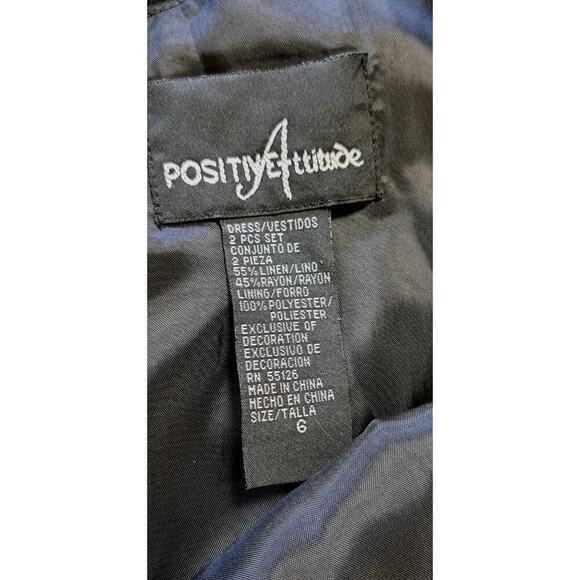 Vtg Linen Blend Boho Sleeveless Midi Dress Sz 6 Black Orange Atzec Southwestern - Picture 4 of 6